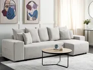 Corner Sofa Bed 3 Seater LUSPA with Storage Fabric Light Grey Left Hand_900977