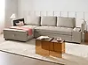 Corner Sofa Bed HRISEY with Storage Faux Linen Beige Right Hand