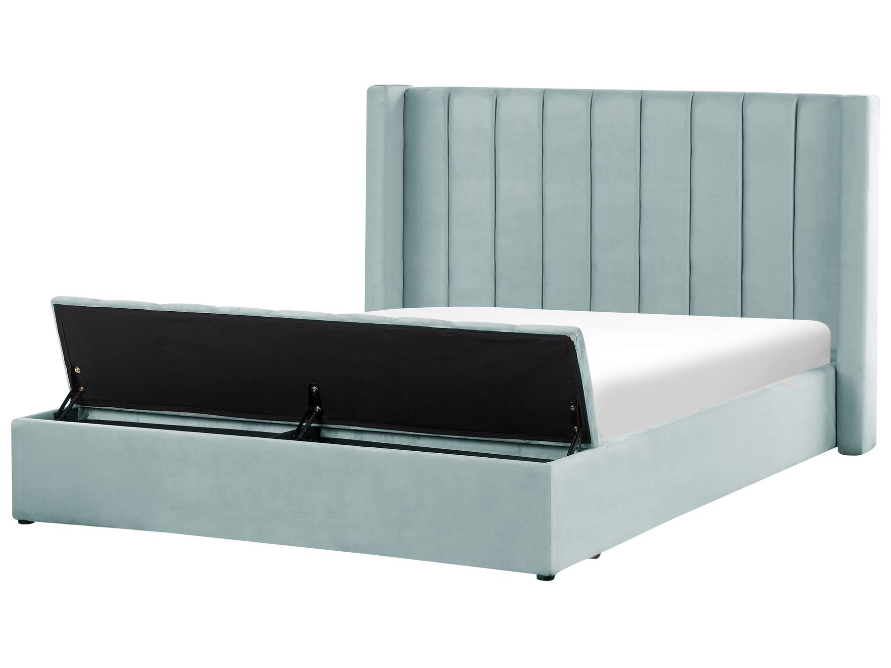 Sametová postel s úložným prostorem 180 x 200 cm mátově zelená NOYERS_834669
