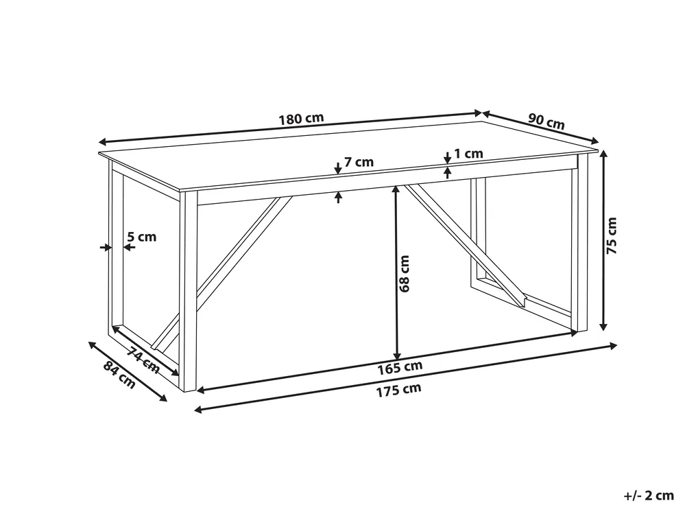 Garden Dining Table NOTTERI 180 cm 90 cm Concrete Grey_985989