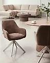Set of 2 Dining Chairs JODAR Fabric Brown