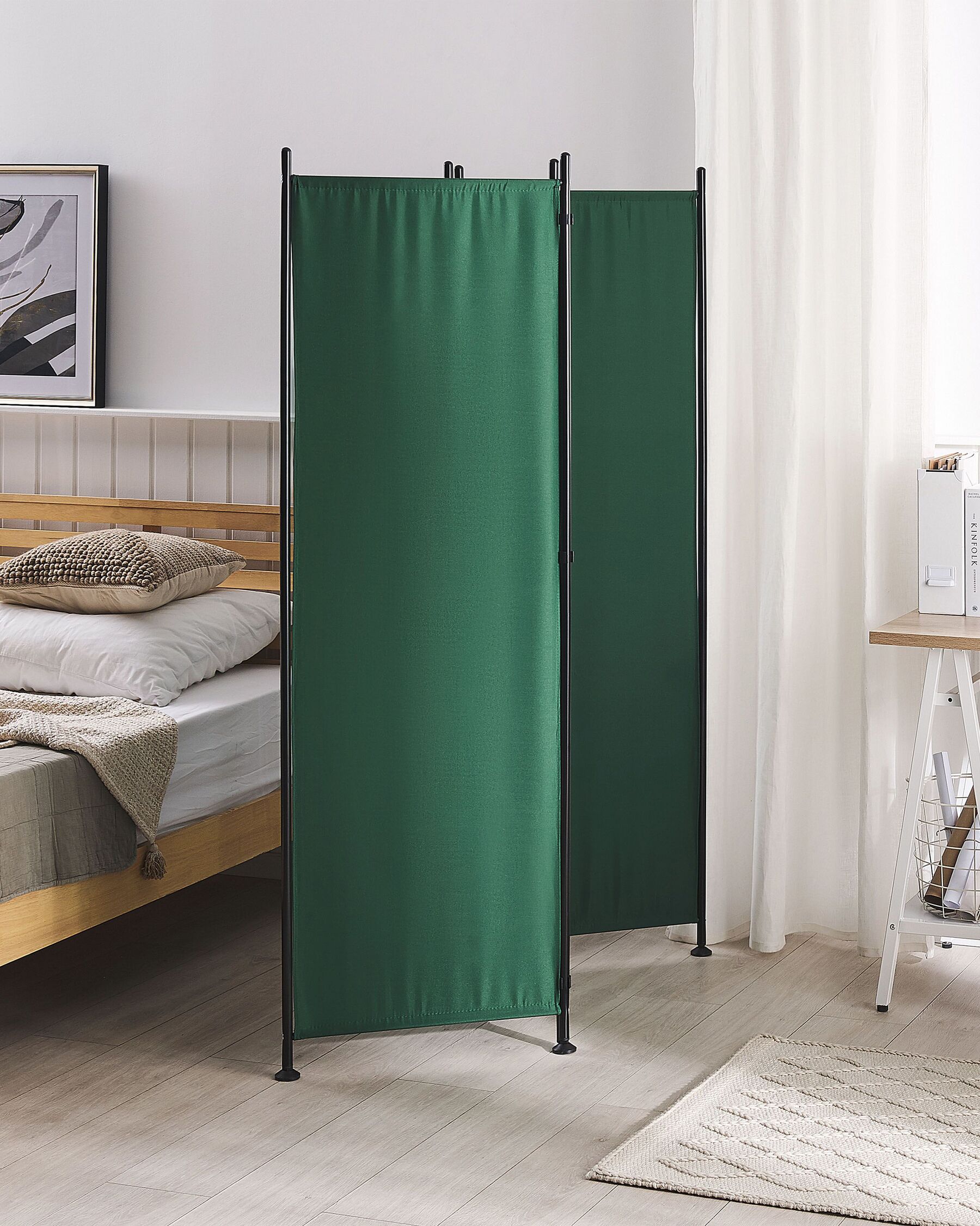 Folding 3 Panel Room Divider 160 x 170 cm Green NARNI_802714