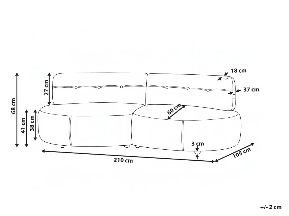 Sofa 3 Seater LAERDAL Velvet Taupe_1062030