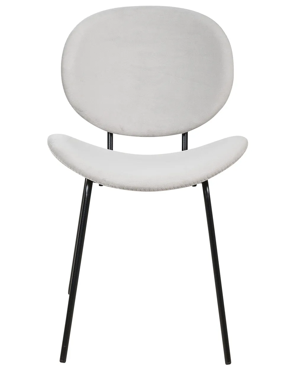 Set of 2 Dining Chairs LUANA Velvet Light Grey_881208