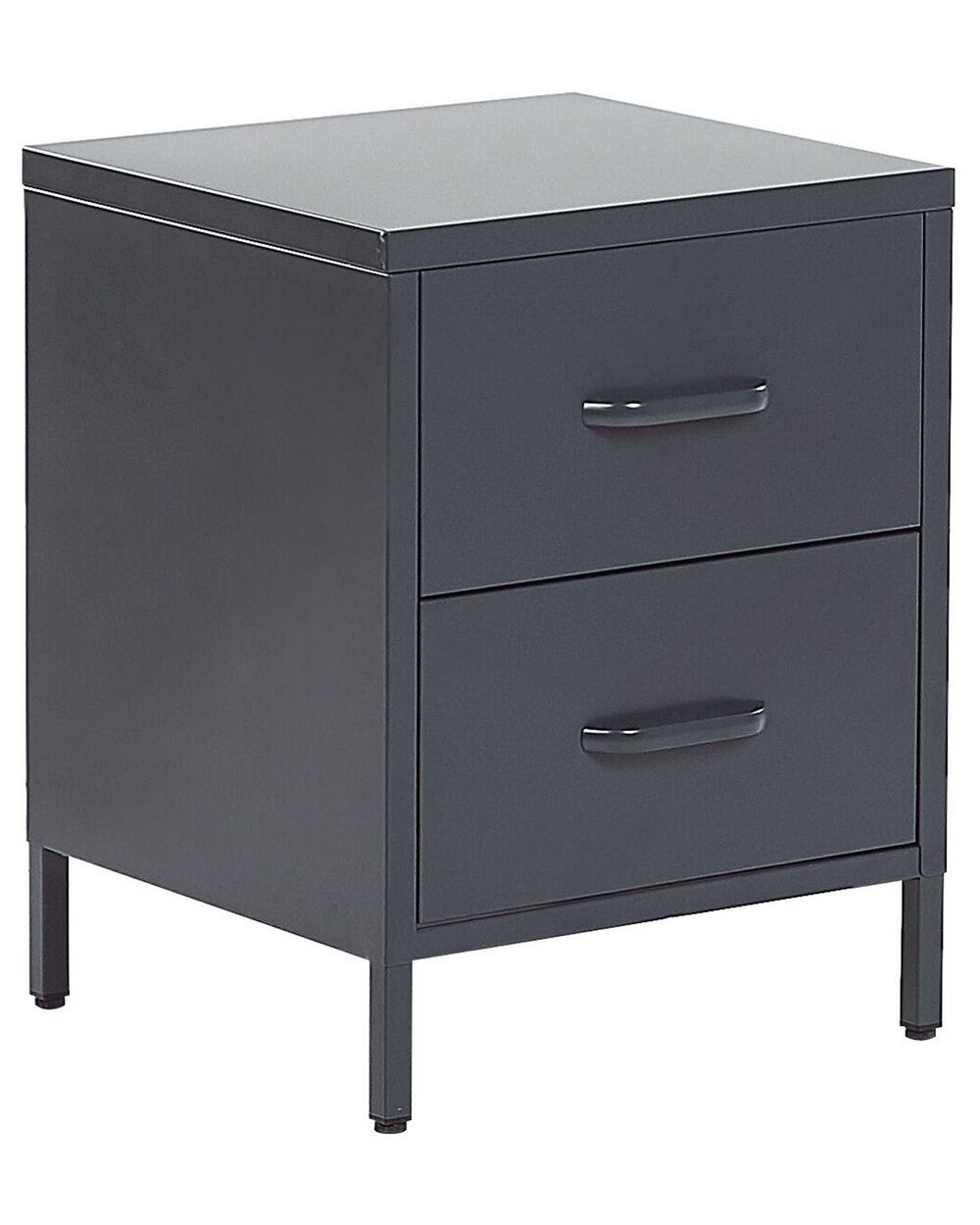 2 Drawer Bedside Table MALAVI Metal Dark Grey Beliani