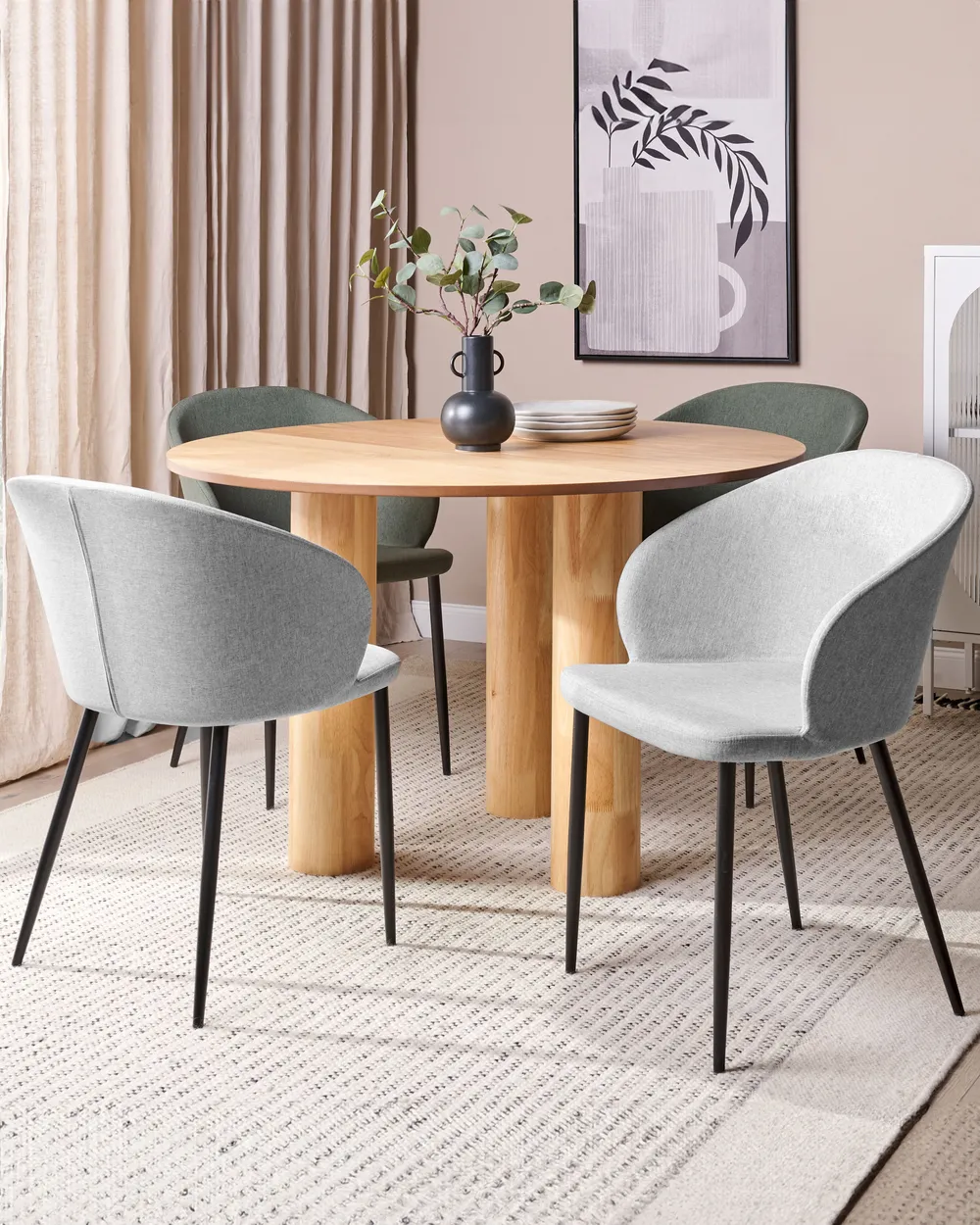 Set of 2 Dining Chairs MASON Light Grey