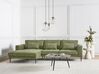 Right Hand Fabric Corner Sofa Green FLAM_934600