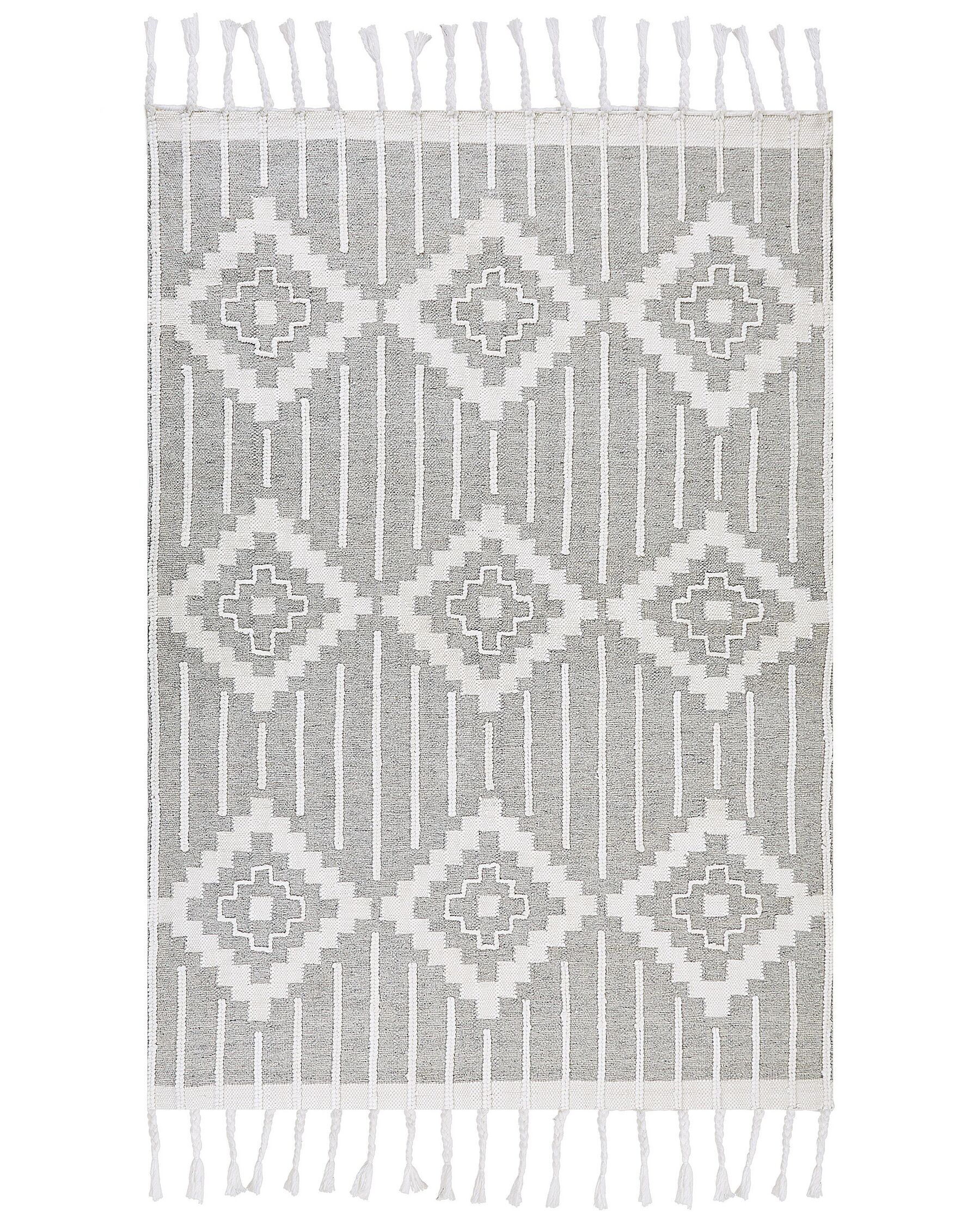 Vloerkleed polyester grijs/wit 160 x 230 cm TABIAT_852868