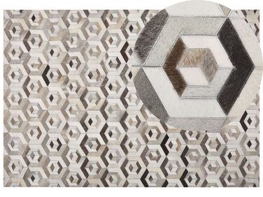 Dywan patchworkowy skórzany 160 x 230 cm brązowo-beżowy TAVAK 