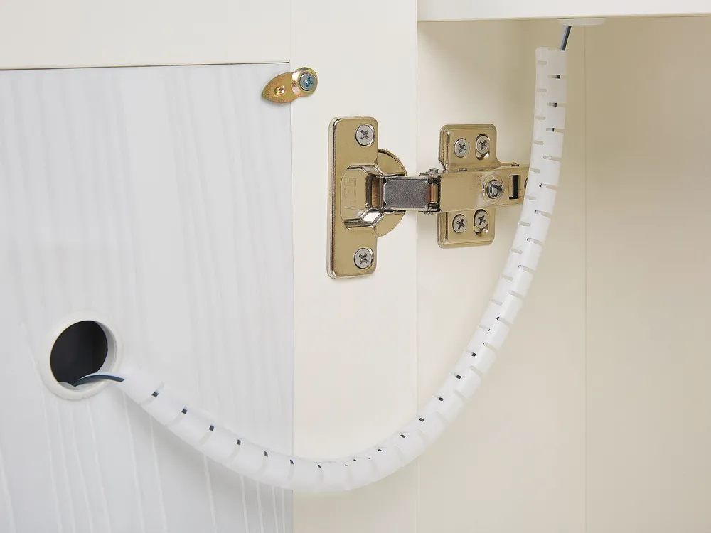 Szafka łazienkowa wisząca z lustrem LED CHABUNCO 60 cm 60 cm Biały_811265
