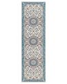 Teppich blau / hellbeige 60 x 200 cm orientalisches Muster Kurzflor GORDES_886621