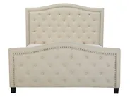 Letto Tessuto AUREL 160 x 200 cm Beige_734153