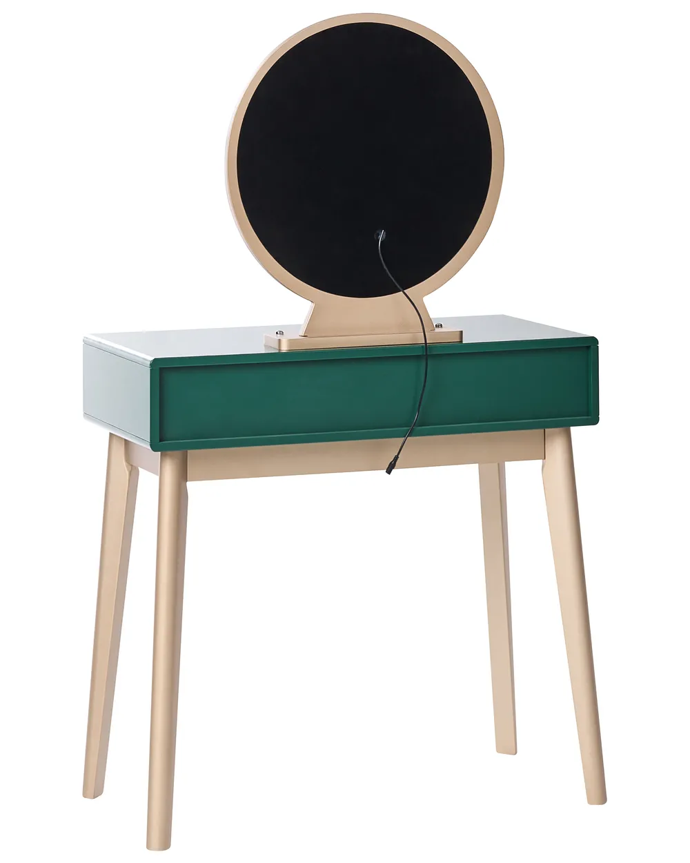 Dressing Table with Mirror and Stool FEDRY LED Emerald Green - Beliani.co.uk Dressing Table with Mirror and Stool FEDRY LED Emerald Green - Beliani.co.uk