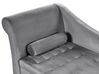 Left Hand Velvet Chaise Lounge with Storage Light Grey PESSAC_881858