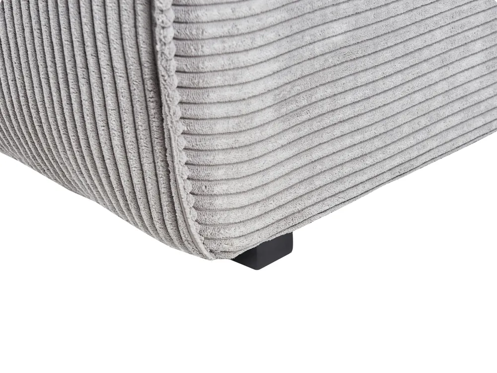 Corner Sofa 3 Seater DOLVA Corduroy Light Grey Left Hand_946083