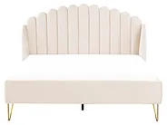 Bett mit Lattenrost Samtstoff AMBILLOU 160 x 200 cm Hellbeige_857631