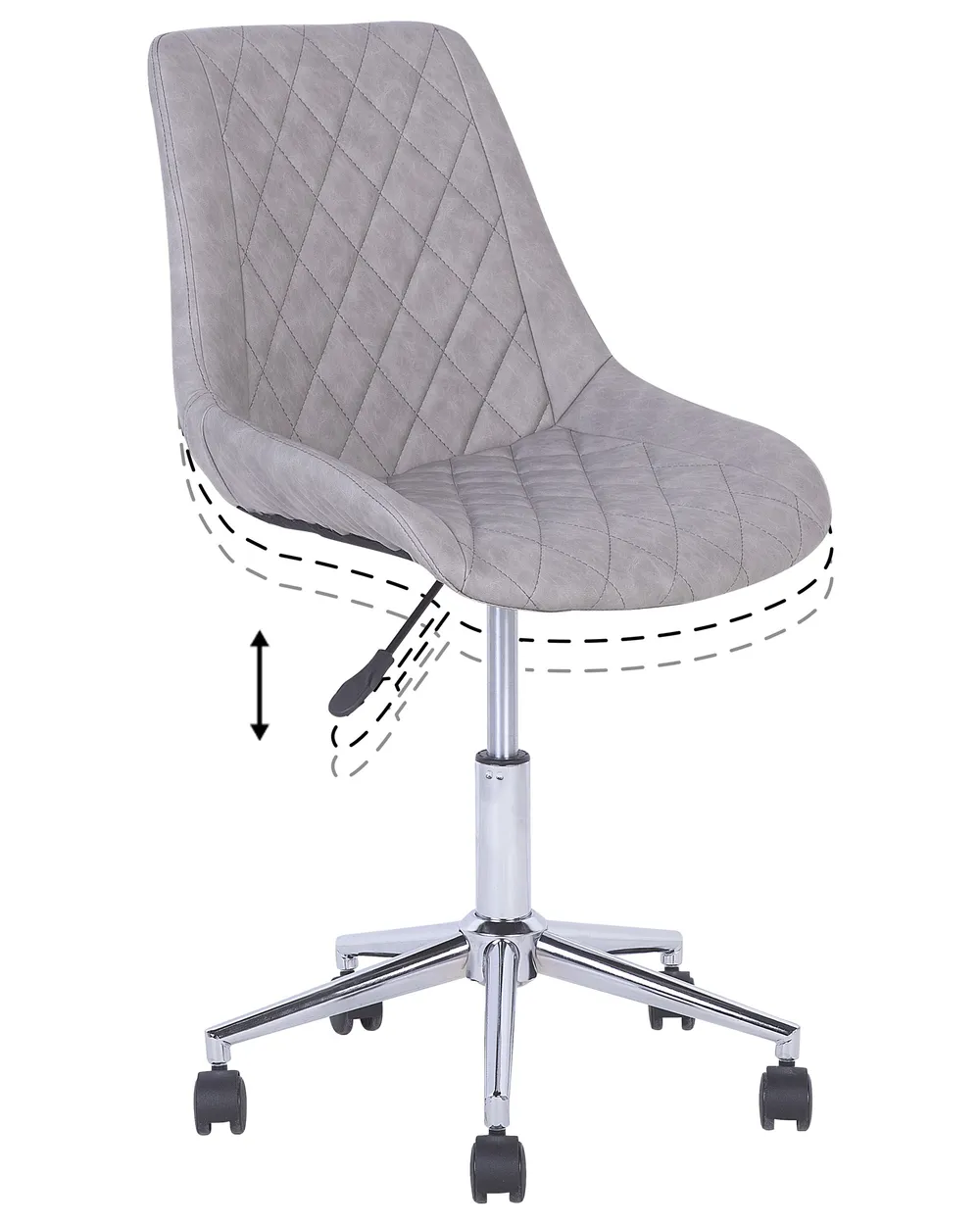 Desk Chair MARIBEL Faux Leather Light Grey - Main Image