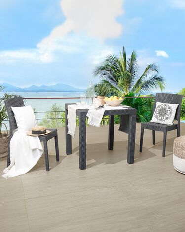 Set of 2 Garden Dining Chairs Grey FOSSANO