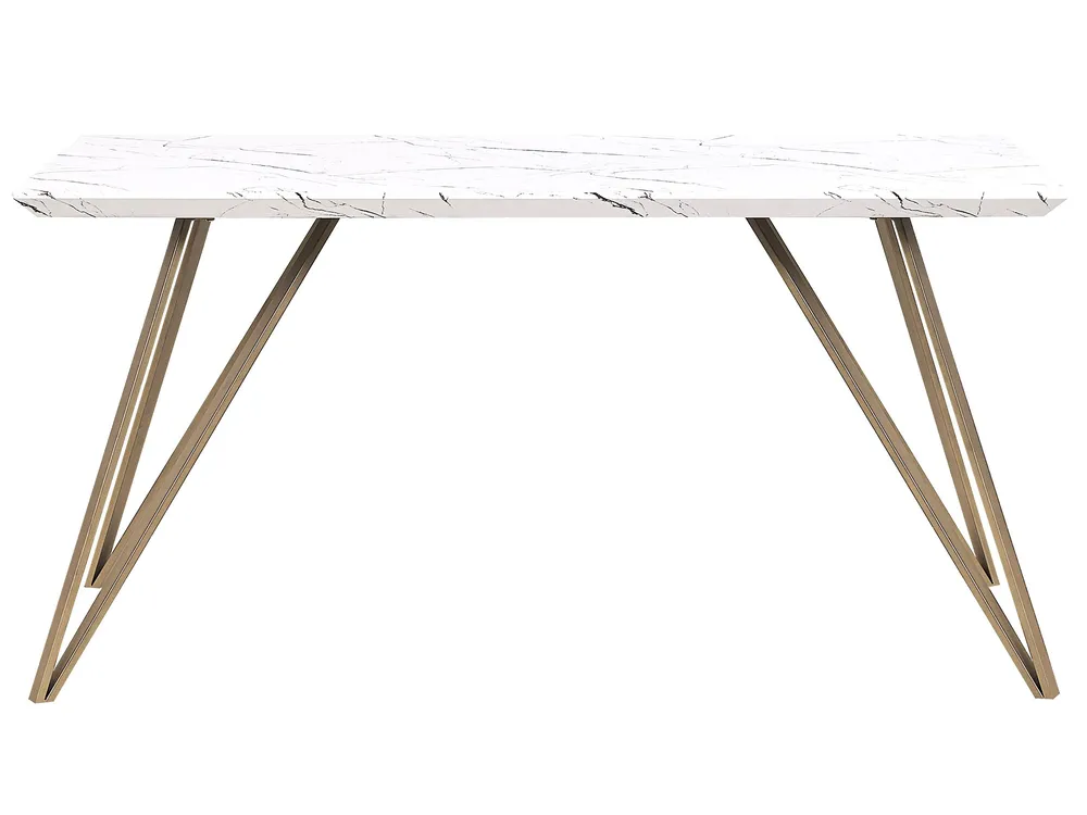 Dining Table MOLDEN Marble/ Gold 150 cm 80 cm_790636