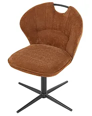 Set of 2 Chairs Swivel WORCESTER Chenille Golden Brown_1161674