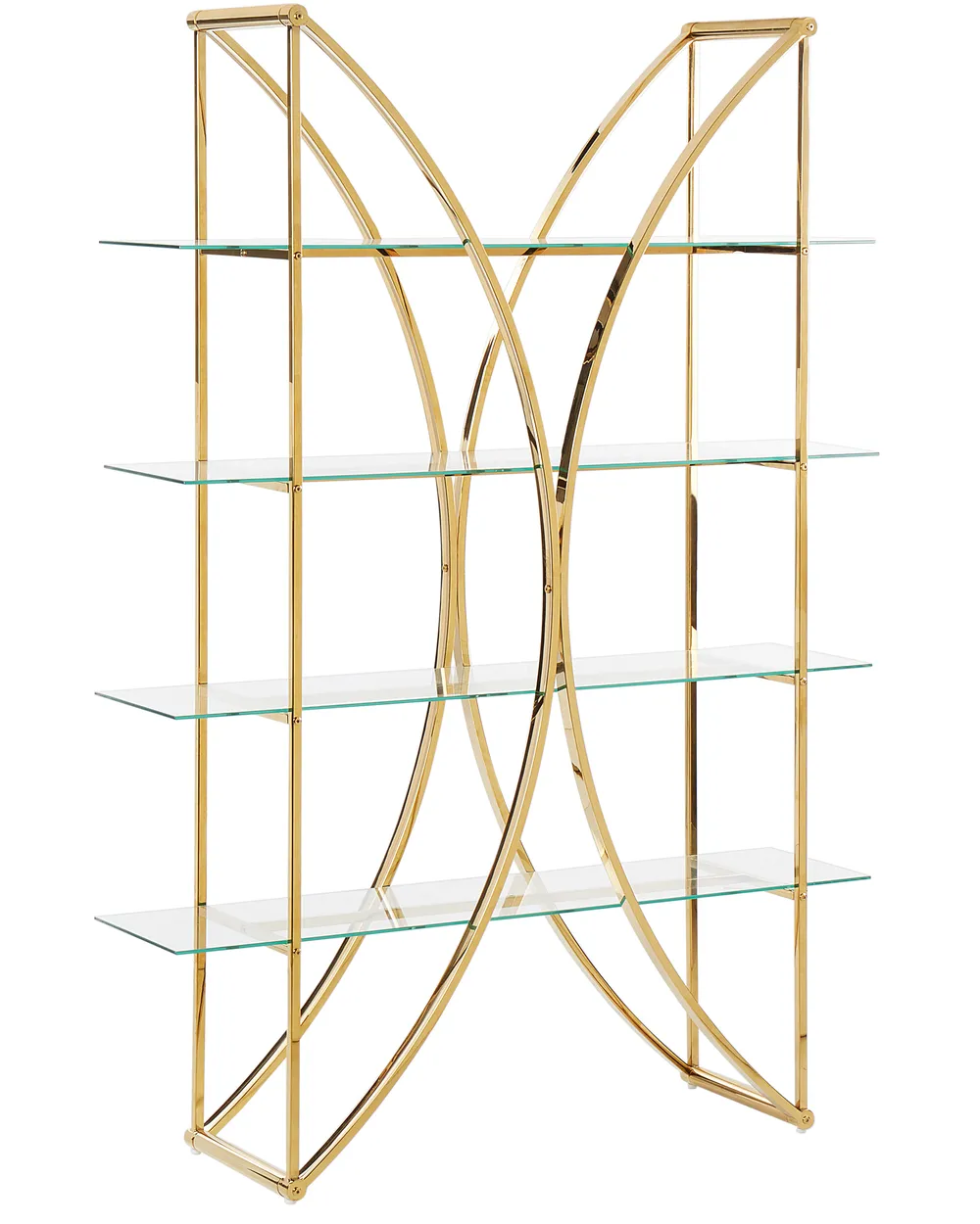 Regał 4 półki HOLLOW 175 cm Metal Złoty