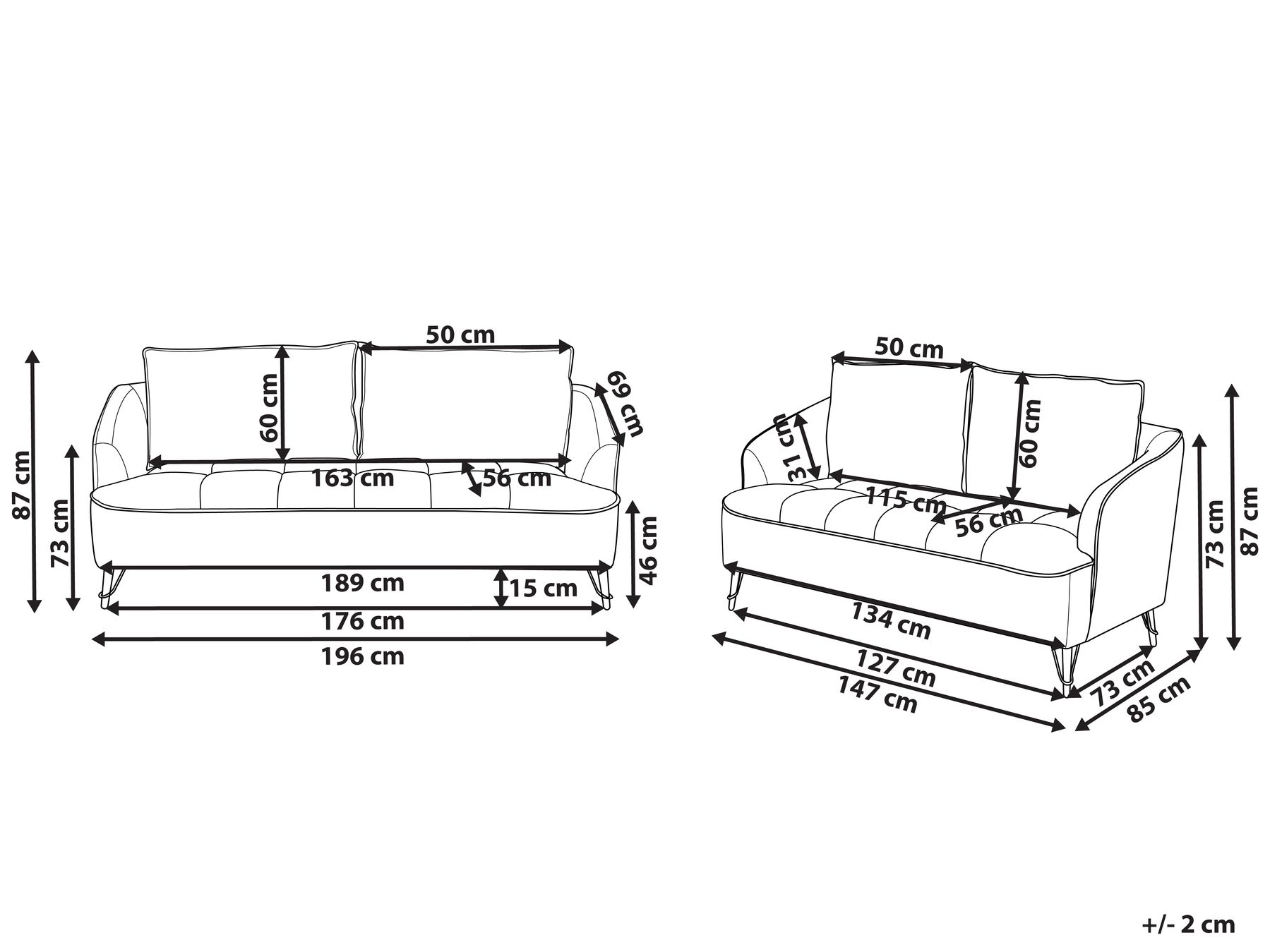 Boucle Sofa Set White HOBRO_948047 Boucle Sofa Set White HOBRO_948047