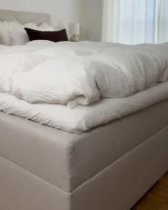 Divan Bed with Storage ESQUIRE Fabric Off-White 180 x 200 cm (EU Super King)_1031491