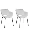 Set of 2 Dining Chairs AXTEL Fabric Light Grey