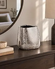 Vase décoratif CIRTA 20 cm Grès Argenté_1178356