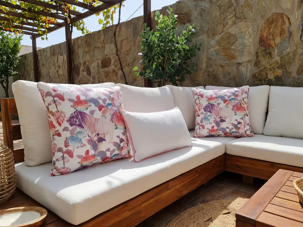 Set of 3 Outdoor Cushions VIVID Floral Pattern Multicolour