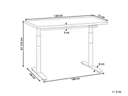 Biurko regulowane elektrycznie DESTINAS 120 cm 72 cm Czarny/ jasny brąz_1000465