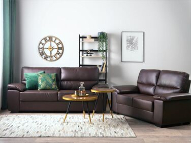 Faux Leather Sofa Set Brown VOGAR