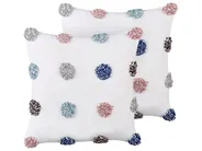 Set di 2 cuscini BRACKEN Cotone 45 x 45 cm Bianco_910453