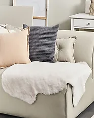 Faux Fur Rug UNDARA Beige 60 x 90 cm_1178254