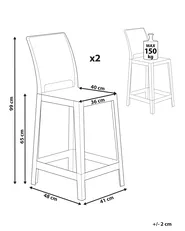 Set di 2 sedie alte WELLINGTON II Trasparente_844620