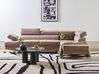 Corner Sofa 5 Seater NORREA Fabric Light Brown Left Hand