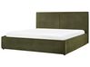 Cama con almacenaje de bouclé verde oscuro 180 x 200 cm MOISSAC_928947