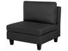 Left Hand 5 Seater Modular Fabric Corner Sofa with Ottoman Black FEVIK_781327