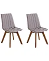 Set of 2 Dining Chairs CALGARY Taupe