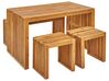 Zestaw ogrodowy akacjowy stół ławka i stołki jasne drewno BELLANO_922091