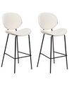 Set of 2 Boucle Bar Chairs White LUANA_916233