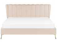 Bett mit Lattenrost Samtstoff MIRIBEL 180 x 200 cm Beige_870657