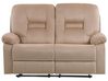 2-Sitzer Sofa Samtstoff beige LED-Beleuchtung USB-Port elektrisch verstellbar BERGEN_835302