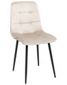 Lot de 4 chaises de salle à manger en velours taupe POWELL_929247