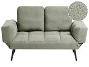 Sofa Bed 2 Seater BREKKE Boucle Green_1068009