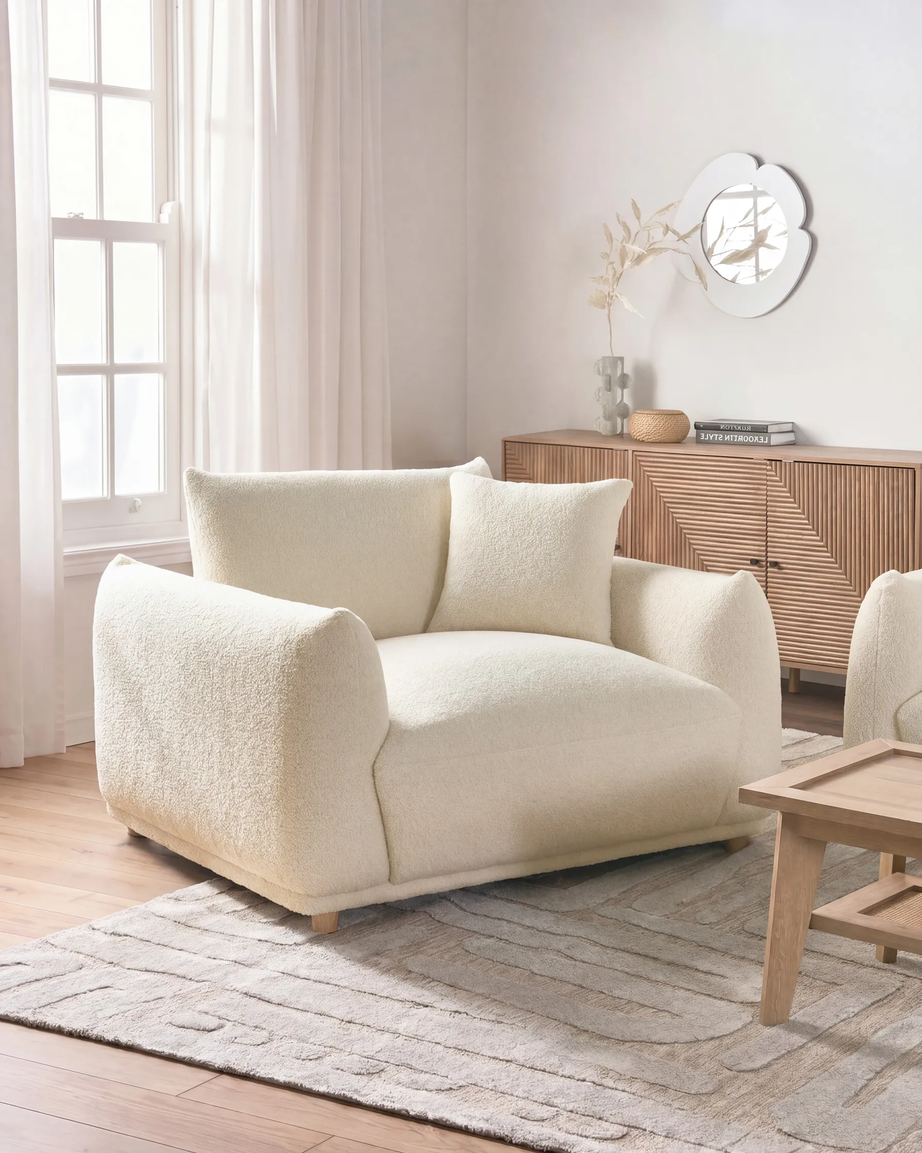 Poltrona JUBEK Bouclé Bianco sporco_1078010