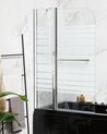 Mampara de ducha de vidrio templado transparente/plateado 140 x 120 cm TUAPI_787868