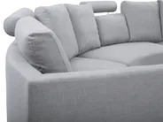 Curved Sofa 7 Seater ROTUNDE Fabric Light Grey_709297