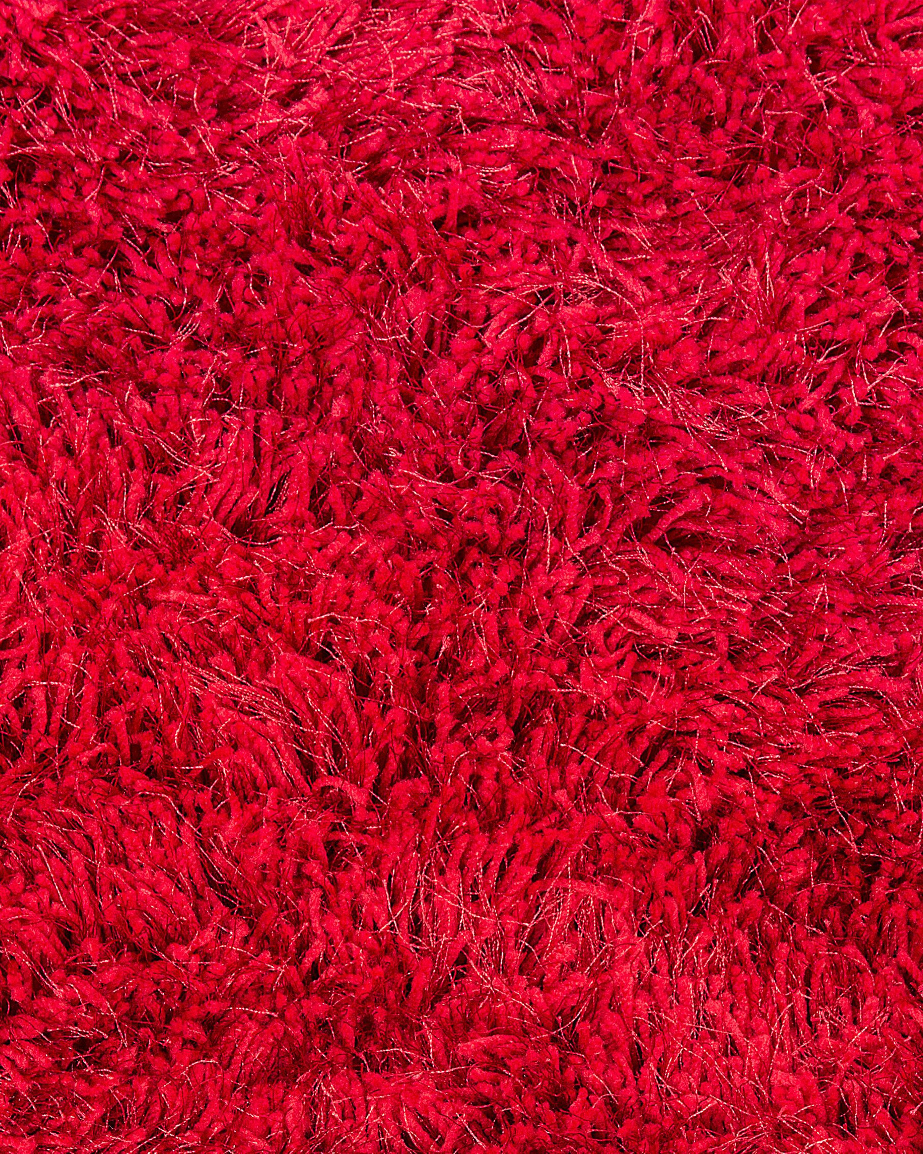 Tapis à poils longs CIDE Rouge 140 x 200 cm_746903