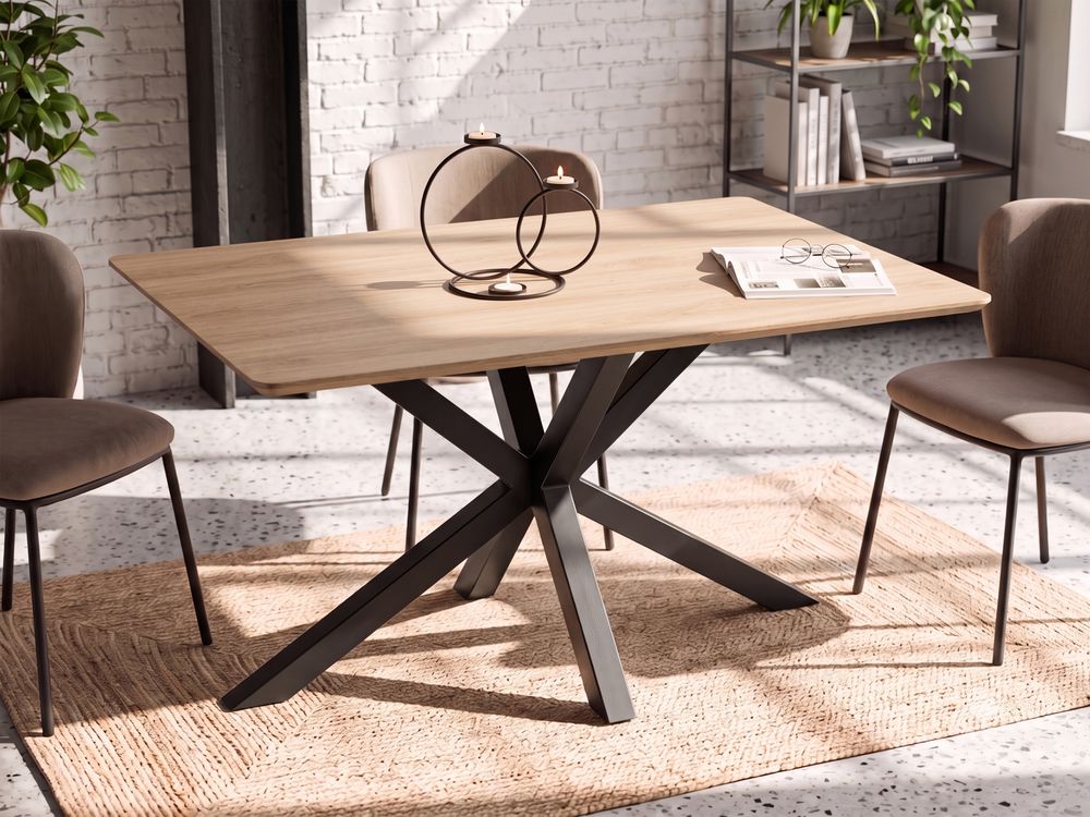 Table de repas SPECTRA Marron clair 140 cm 90 cm
